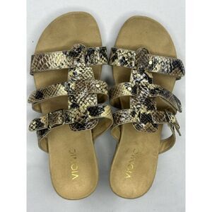 VIONIC NEW Radia Snakeskin Wedge Sandals Slides Size 8